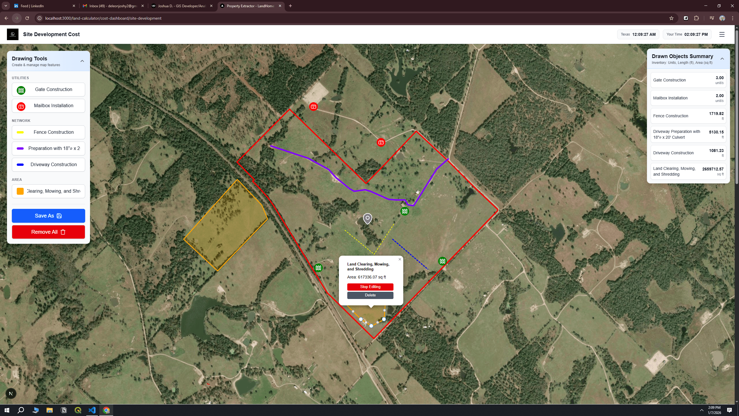 Construction Parcel Site Live Plan Marker